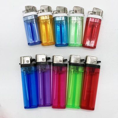Cigarette en plastique modèle N° DY-60 à couleur transparente, allume-cigare à gaz à silex avec consommation