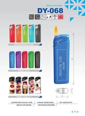 Demande personnalisée Obtenez un briquet plastique jetable coloré de gaz de 8,2*2,6*1,14 cm