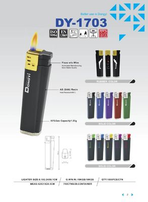 Légers rechargeables jetables Norme de l'UE avec Dy-1703 en plastique de briquet